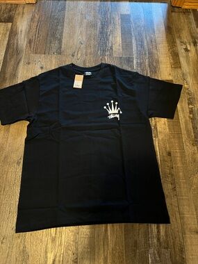 Black Stussy Crown Tee Shirt